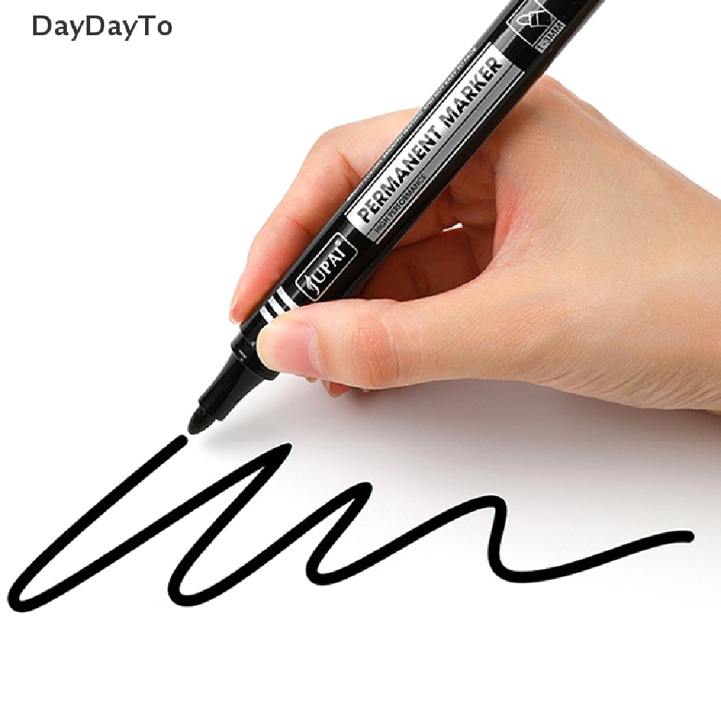 daydayto-ปากกามาร์กเกอร์-ปลายคู่-2-8-มม-กันน้ํา-สีดํา-น้ําเงิน-แดง-สําหรับโรงเรียน-สํานักงาน-เครื่องเขียน