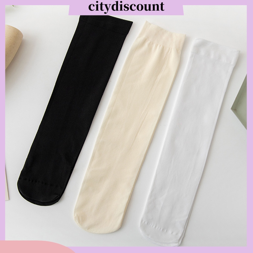 lt-citydiscount-gt-ถุงเท้าบูท-ความยาวเหนือเข่า-ระบายอากาศ-ยืดหยุ่นสูง-สีพื้น-สําหรับสวมใส่ทุกวัน