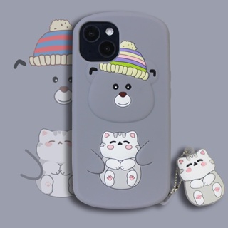 [พร้อมส่ง] เคสโทรศัพท์มือถือ ลายหมีกริซลี่ พร้อมจี้ หลากสี สําหรับ iphone 11 12 13 14 pro max x xr xs max