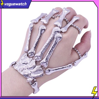 ภาพหน้าปกสินค้า[ VOG ] Punk Gothic Skeleton Skull Bone Hand Bangle Finger Ring Bracelet Jewelry Gift ที่เกี่ยวข้อง