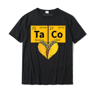 เสื้อขาว Taco komik gıda periyodik tablo elemanı mizah bilim hediye T-Shirt baskılı T Shirt erkekler için pamuklu üst gi