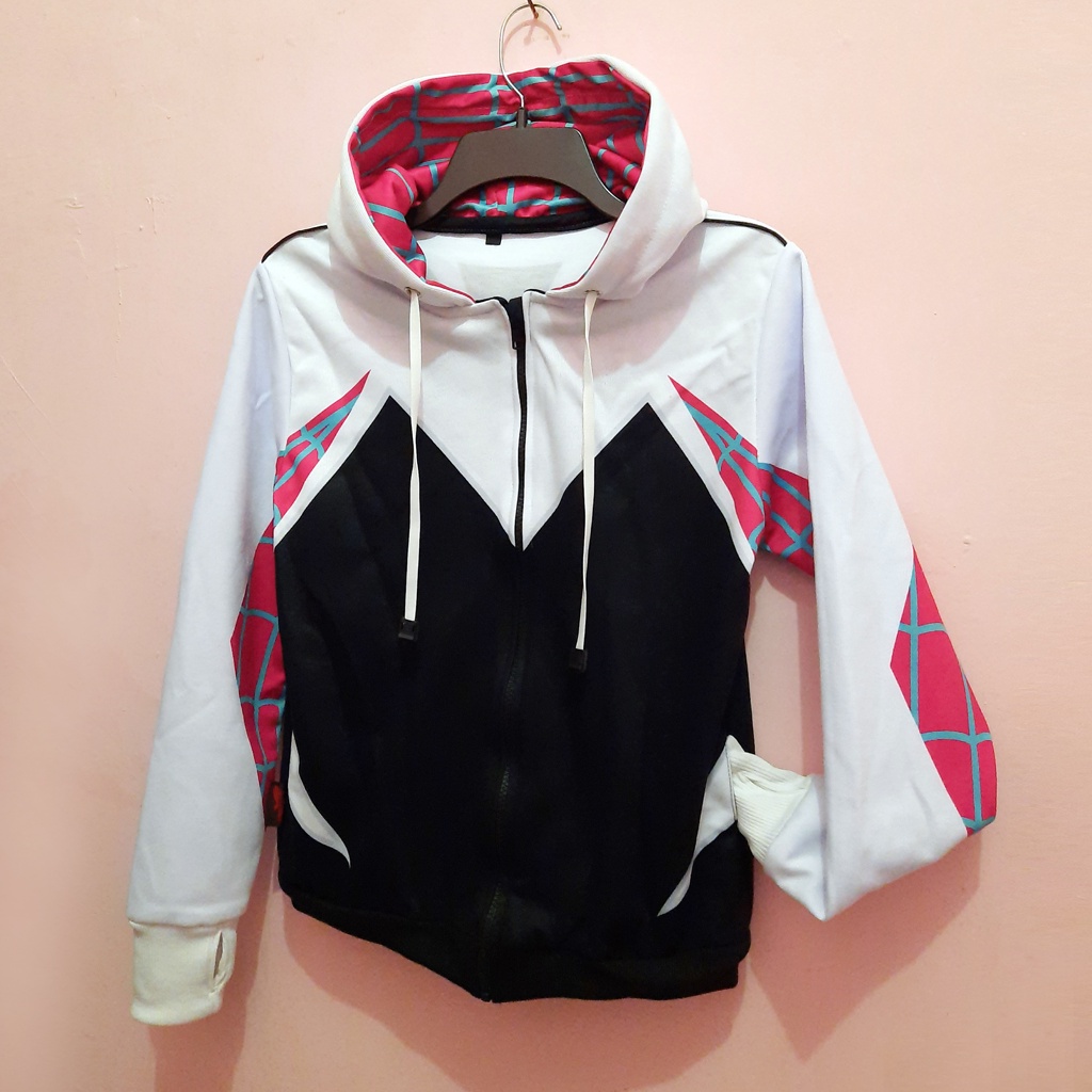Gwen Spiderman Superhero Marvel คอสเพลย ์ ชุด Spider Jacket นุ ่ มหนานุ ...