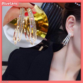 bluelans เครื่องประดับสตรีต่างหูห่วงวงกลมหลายรูปร่าง rhinestone