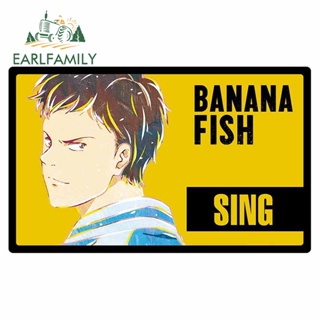 Earlfamily สติกเกอร์ ลายการ์ตูน BANANA FISH ขนาด 13 ซม. x 8.1 ซม. สําหรับตกแต่งรถยนต์ DIY