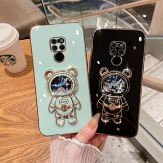 เคสโทรศัพท์มือถือ ลายนักบินอวกาศ แต่งกลิตเตอร์ พร้อมขาตั้ง สําหรับ HUAWEI mate 20X 20 10 Pro