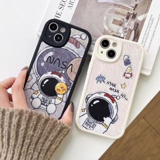 เคสโทรศัพท์มือถือ ลายภาพวาดสีน้ํามัน รูปนักบินอวกาศ สําหรับ iPhone 14 13 12 11 pro max X XS XR 7 8 Plus