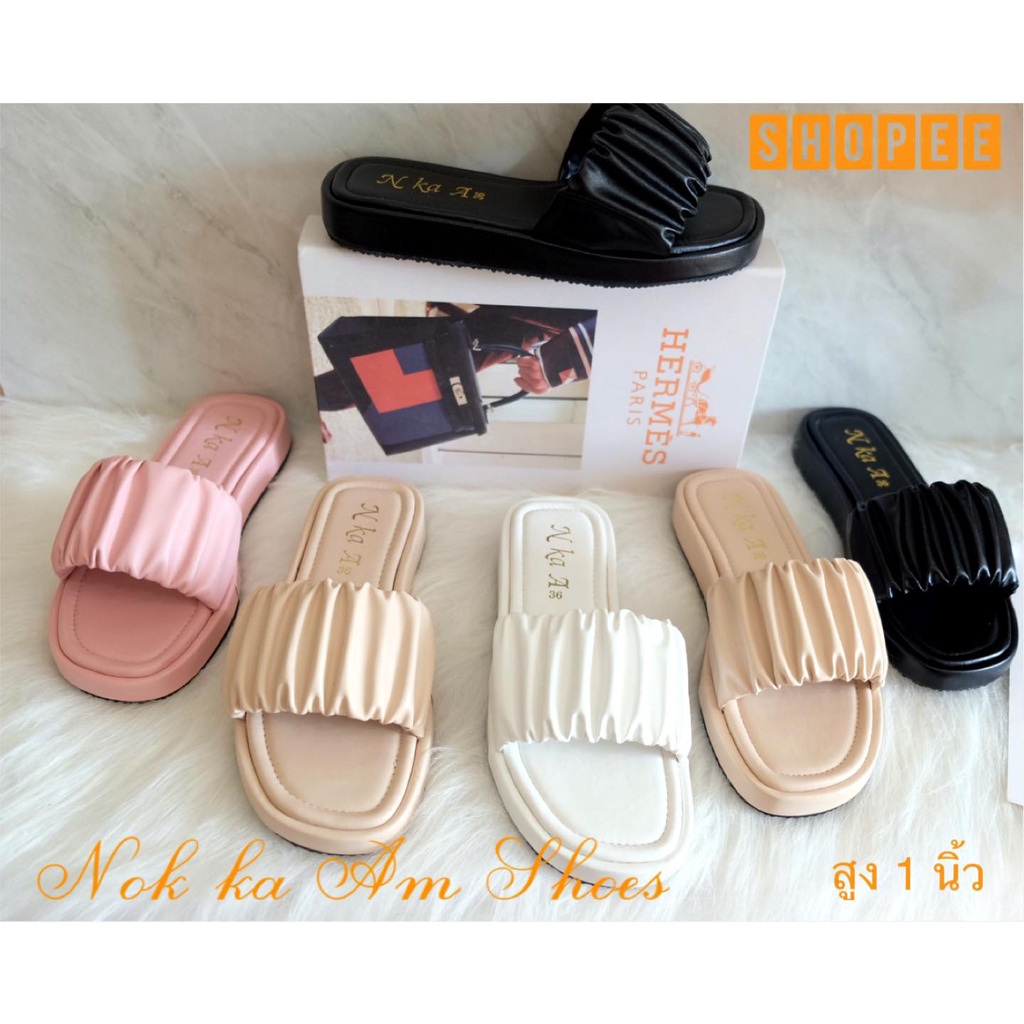 ภาพหน้าปกสินค้ารองเท้าส้นสูง 1 นิ้ง งานรุ่นใหม่ใส่สบาย จากร้าน nok_ka_am บน Shopee