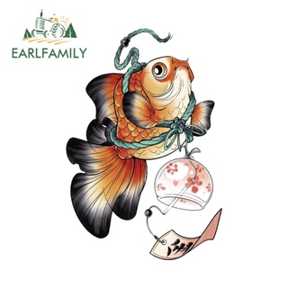 Earlfamily สติกเกอร์ ลายการ์ตูนอนิเมะ ปลาทอง กันน้ํา 13 ซม. x 8.8 ซม. สําหรับตกแต่งหน้าต่าง หมวกกันน็อค รถจักรยานยนต์ DIY