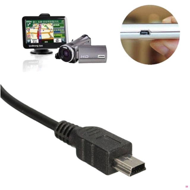 จัดส่งจากกรุงเทพสาย-usb-mini-5-pin-ชาร์ตกล้องติดรถยนตร์-ยาว1-5m-สีดำ