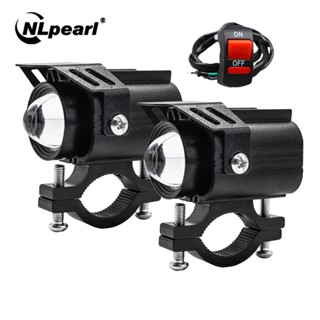 NLpearl 2PCS Motorcycle LED Light Lamp Electric Vehicle Headlight Fog Light Projector Lens Spotlight for Car Jeep BMW