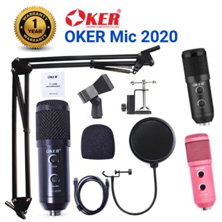 สินค้า 💥💥พร้อมส่ง💥💥 OKER MIC-2020 สุดคุ้ม.!!  MicroPhone Condenser   ดำ / ชมพู ของแท้ 🚩🚩รับประกัน 1 ปี🚩🚩
