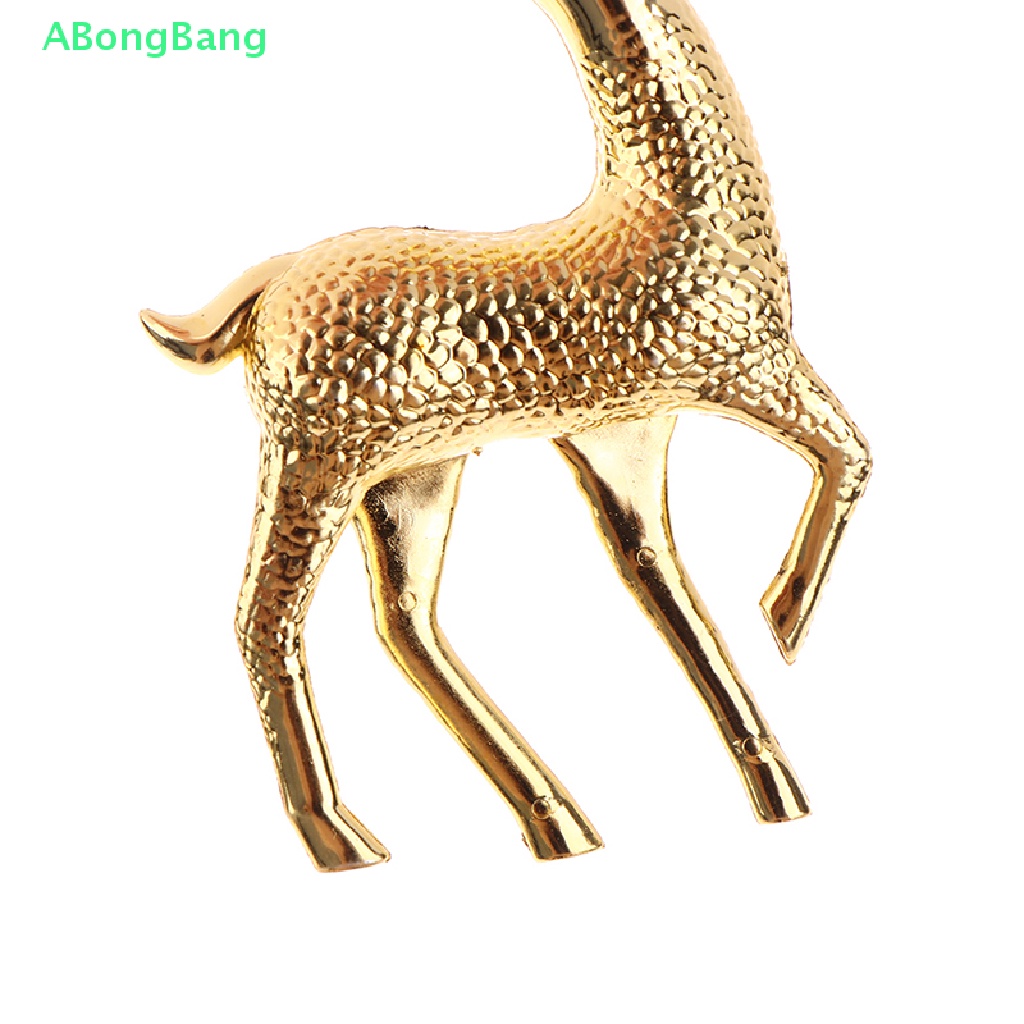 abongbang-ท็อปเปอร์พลาสติก-รูปกวางเอลก์คริสต์มาส-สีทอง-สําหรับตกแต่งเค้ก-ขนมหวาน-ของขวัญเด็ก-1-ชิ้น