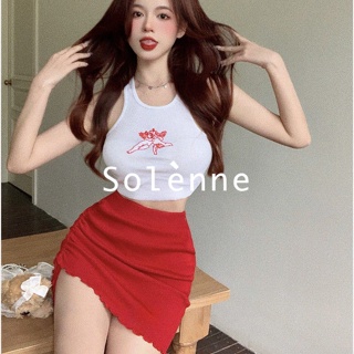 Solenne  กระโปรง กระโปรงผู้หญิง สไตล์เกาหลี สําหรับผู้หญิง 2022 ใหม่  Stylish Comfortable รุ่นใหม่ ทันสมัย SO220096 36Z230909
