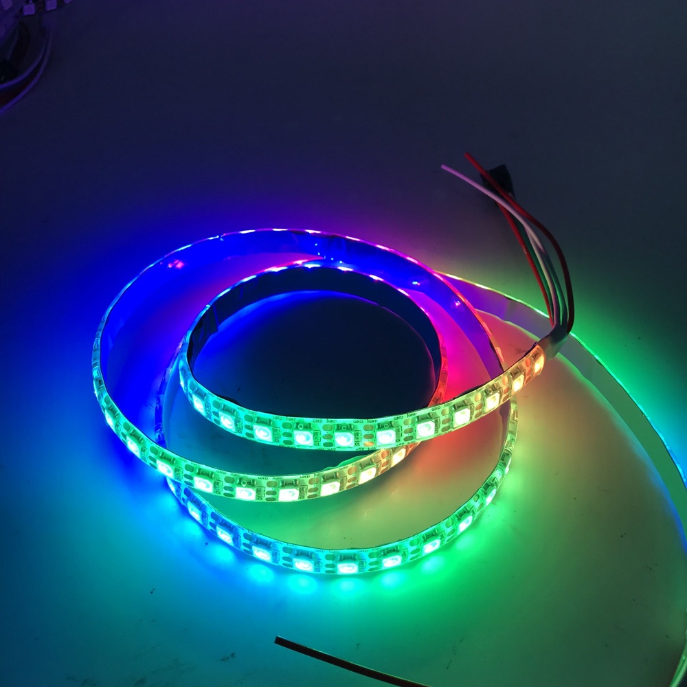 Xnbada แถบไฟ led WS2812B 74 พิกเซล m Smart 5050 RGB สีดํา ขาว PCB ...