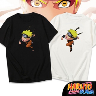 เสื้อยืดสีพื้น นารูโตะ Shippuden เสื้อยืดนารูโตะตัวการ์ตูนเสื้อผ้าฝ้าย Unisex เอเชียขนาด 7 สี Mt}