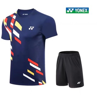 Yonex ใหม่ เสื้อแบดมินตัน เกาหลี แขนสั้น แห้งเร็ว สําหรับผู้ชายและผู้หญิง กีฬาสันทนาการ การแข่งขัน เสื้อฝึกอบรมการแข่งขัน