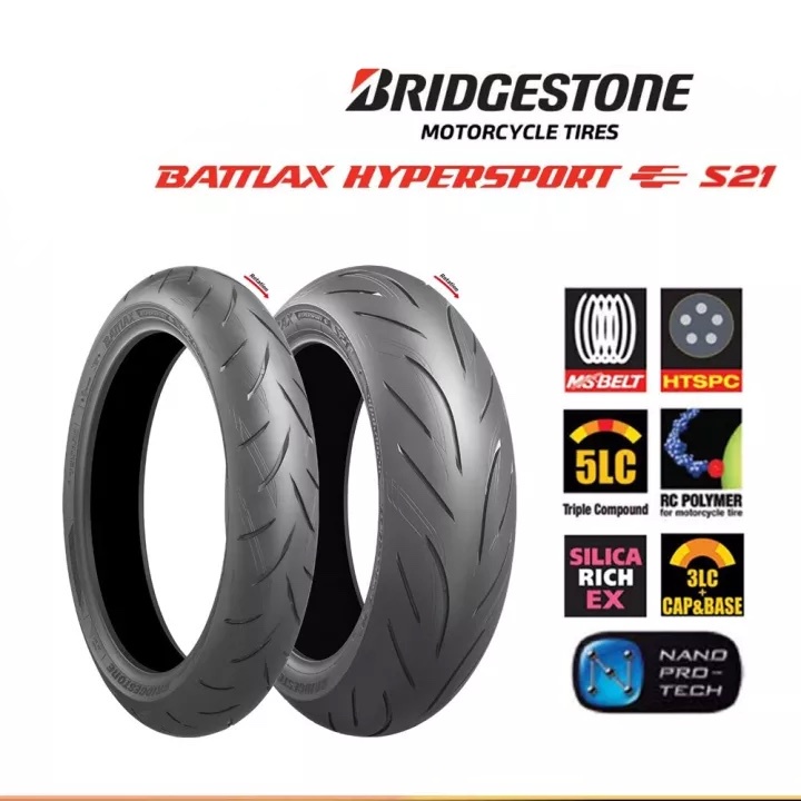 ยางปี22-bridgestone-battlax-hypersport-s21-ขอบ17-ยางนอก-ยางบิ๊กไบค์-650-1000-cc-cbr500f-cbr500-er6n-ninja650