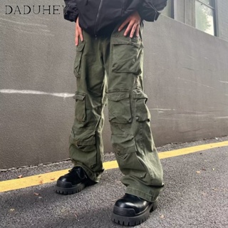 DaDuHey🔥 2022 New American High Street Handsome Vibe Loose Casual Pants Male Ins Fashion Function Multi-Pocket Cargo Pants