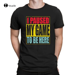 เสื้อแฟชั่นผญ2022 อื่นๆ ฉันหยุดเกมของฉันที่จะอยู่ที่นี่ย้อนยุคเสื้อยืดวินเทจตลกเกมเกมเมอร์ผ้าฝ้ายทีผ้าฝ้ายทีเสื้อ Unisex