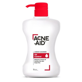 Acne-Aid Liquid Cleanser Oil Control 500 ml. แอคเน่-เอด ลิควิด เครนเซอร์ (สีแดง) ผลิตภัณฑ์ทำความสะอาดผิวหน้าและผิวกาย