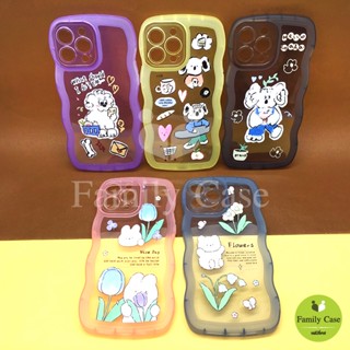 I7+/11/13/13pro/13pro max เคสมือถือนิ่มใสกันกล้องขอบหยัก ซิลิโคน TPU ลายการ์ตูน