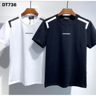 เสื้อยืดเด็กผช 2022 แฟชั่นเทรนด์คลาสสิก Dsquared2 Unisex คู่พรีเมี่ยมพิมพ์ไบค์เกอร์เสื้อยืด DT736