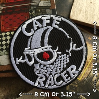Cafe Racer ตัวรีดติดเสื้อ อาร์มรีด อาร์มปัก ตกแต่งเสื้อผ้า หมวก กระเป๋า แจ๊คเก็ตยีนส์ Racing Embroidered Iron on Patch