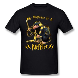 เสือยืดผู้ชาย เสื้อยืดกราฟิกแฟชั่นปี 2021 อะนิเมะ My Patronus a Niffler แขนสั้นผู้ชายลําลองคอโอคอผ้าฝ้าย 100% T ฝัง