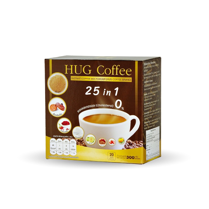 hug-coffee-25-in-1-กาแฟเพื่อสุขภาพ-สมุนไพร-ปรับสมดุลการขับถ่าย-บำรุงกระดูก-ผิวพรรณ-6-กล่อง-แถมฟรี-10-ซอง-by-ดีลเด็ด