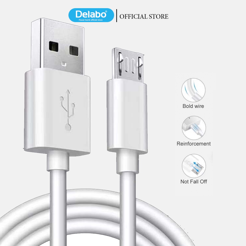 Delabo สายชาร์จ Micro USB ประสิทธิภาพสูง ทนทาน 100 200 300 500 600 800 ...