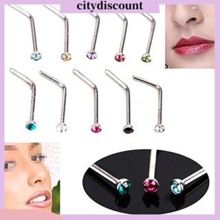 &lt;citydiscount&gt; แหวนสกรูจมูก Stud Earrings 10 ชิ้น