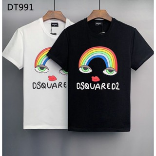 เสื้อยืดสีขาว ใหม่ 1964 Dsquared2 ตัวอักษรพิมพ์คอกลมแขนสั้น, เสื้อยืดผ้าฝ้ายชายและหญิง DT991