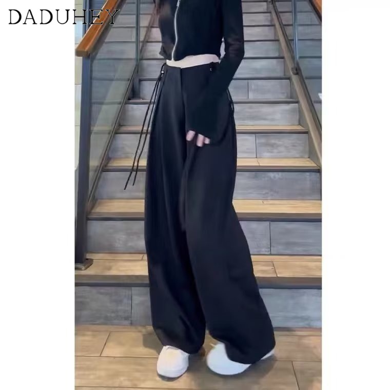 daduhey-women-american-style-straight-fashion-multi-pocket-adjustable-drawstring-casual-loose-trousers-cargo-pants
