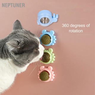 Neptuner ลูกบอลแคทนิป รูปปู และหอยทาก หมุนได้ ของเล่นติดผนัง 2 ชิ้น