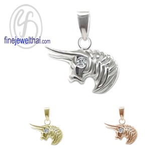 Finejewelthai-จี้ราศี-ราศีพฤษภ-จี้เพชรสังเคราะห์-จี้เงินแท้-Taurus-Silver-Pendant-P1166cz00