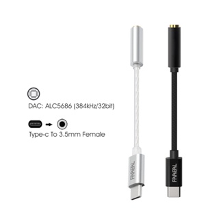 Faaeal ALC5686 เครื่องขยายเสียงหูฟัง USB DAC Type C เป็นสายสัญญาณเสียง 3.5 มม. เอาท์พุต 3.5 มม. 384kHz 32bit สําหรับ Win10 Android