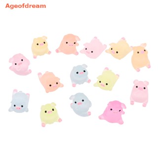 [Ageofdream] ใหม่ ลูกบอลหมูเรืองแสง น่ารัก ของเล่นบรรเทาความเครียด DIY 5 10 ชิ้น