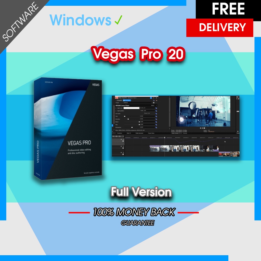ภาพหน้าปกสินค้าVEGAS Pro 20 โปรแกรมตัดต่อวิดีโอระดับเทพ Windows จากร้าน marksoft_speed บน Shopee