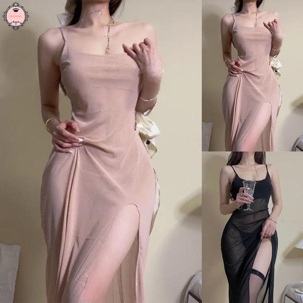 womens-see-through-sleeveless-high-slit-bodycon-mini-dress-lingerie-sleepwear-2022-hot-sla-enew