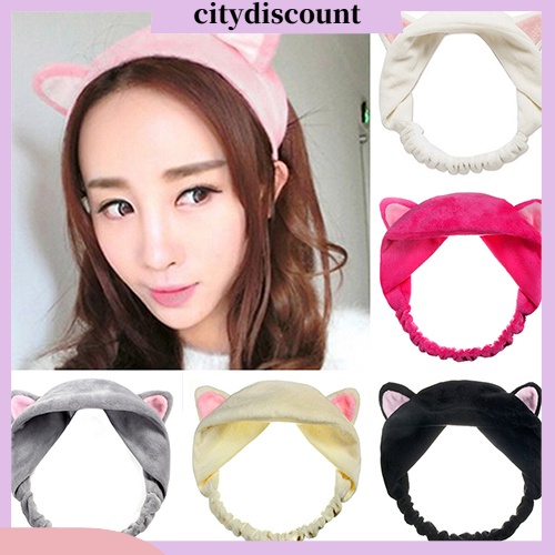 lt-citydiscount-gt-ผ้าโพกศีรษะ-พิมพ์ลายแมว-แฟชั่น-สำหรับผู้หญิง