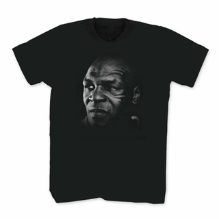 เสื้อยืดผู้ชาย ใหม่ เสื้อยืด พิมพ์ลายมวย Champion Iron Mike Tyson Portrait สําหรับผู้ชาย เสื้อยืด คอกลม แขนสั้น ผ้าฝ้าย