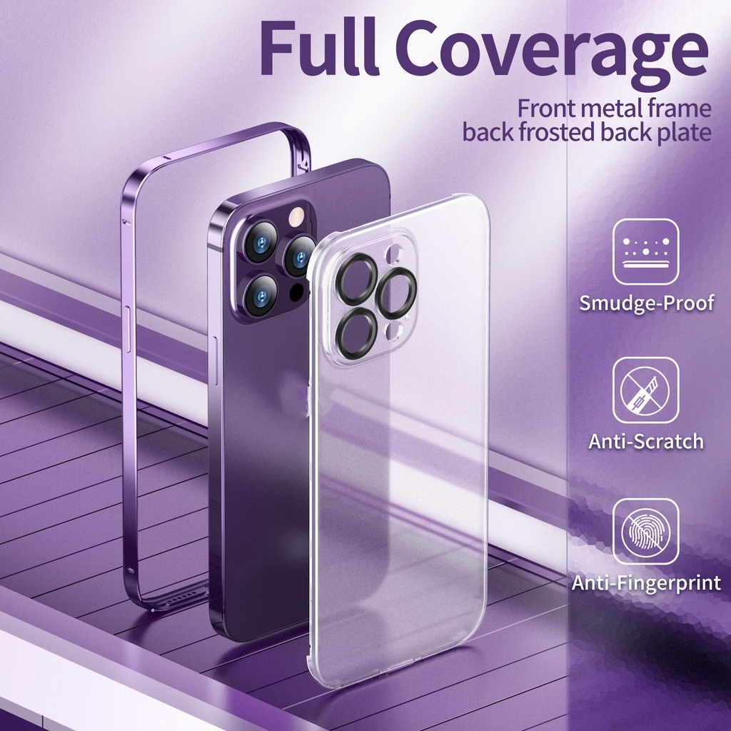 metal-case-for-iphone-12-13-14-plus-pro-max-aluminum-frame-cover-frosted-pc-back-panel-metal-lens-protection