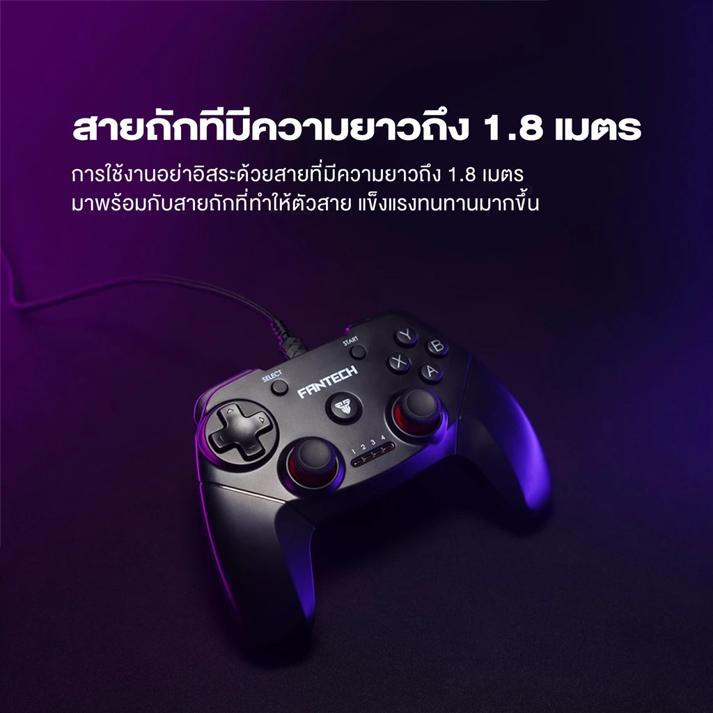 FANTECH GP12 Gaming Controller จอยเกมมิ่ง joystick ระบบ X-input รูปทรงสไตล์ สำหรับ PC https://wayoza.com
