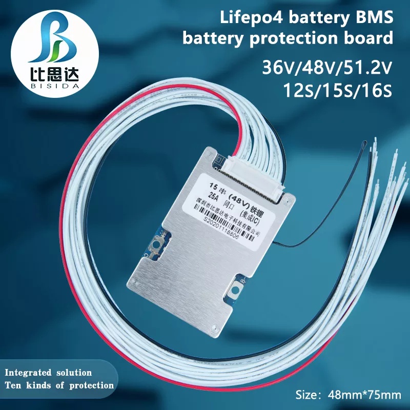 Bisida 15S 56V Lithium Ion 48V Lifepo4 BMS battery protection board 40A ...