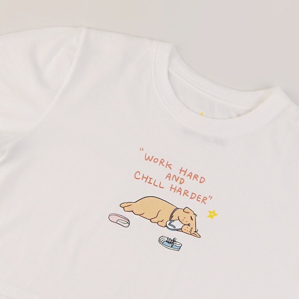 เสื้อยืด-หมาจ๋า-ลาย-chillax-003-สีขาว-chillax-t-shirt-collection