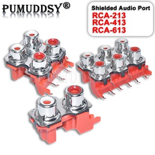 แจ็ควิดีโอเสียงสเตอริโอ PCB RCA-213 RCA-413 RCA-613 Lotus Seat 2 4 6 Bit/hole AV-8.4-13 2 ชิ้น