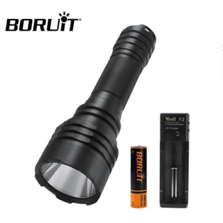 Boruit C8 ไฟฉาย LED กันน้ํา IPX7 ชาร์จ USB สําหรับตั้งแคมป์ เดินป่า ล่าสัตว์