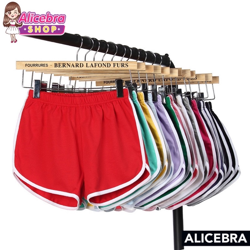 ภาพหน้าปกสินค้า𝗔𝗟𝗜𝗖𝗘𝗕𝗥𝗔 กางเกงขาสั้นแถบสี มี10สี ใส่สบาย ผ้านิ่ม จากร้าน alicebra_shop บน Shopee