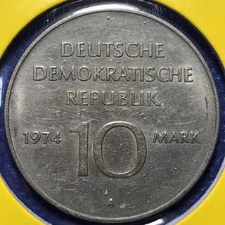 No.60796 ปี1974A GERMAN DEMOCRATIC REPUBLIC เยอรมันตะวันออก 10 MARK เหรียญสะสม เหรียญต่างประเทศ เหรียญเก่า หายาก ราคาถูก