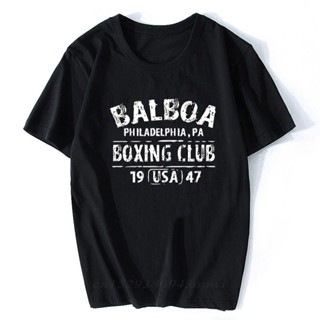 เสื้อยื ร็อคกี้ Balboa มวยคลับฟิลาเดลเฟีย PA เสื้อยืดผู้ชายฤดูร้อนผ้าฝ้ายแขนสั้นเสื้อทีเชิ้ตเสื้อยืดลําลองเสื้อยืด